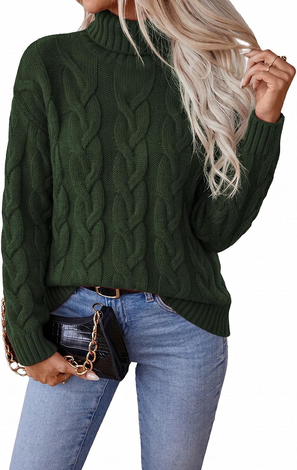 Cable Knit Turtleneck Sweater