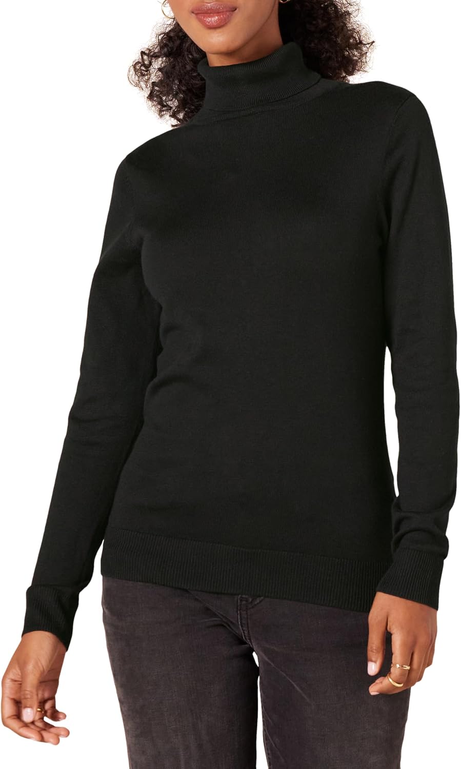 Cotton Blend Turtleneck Sweater