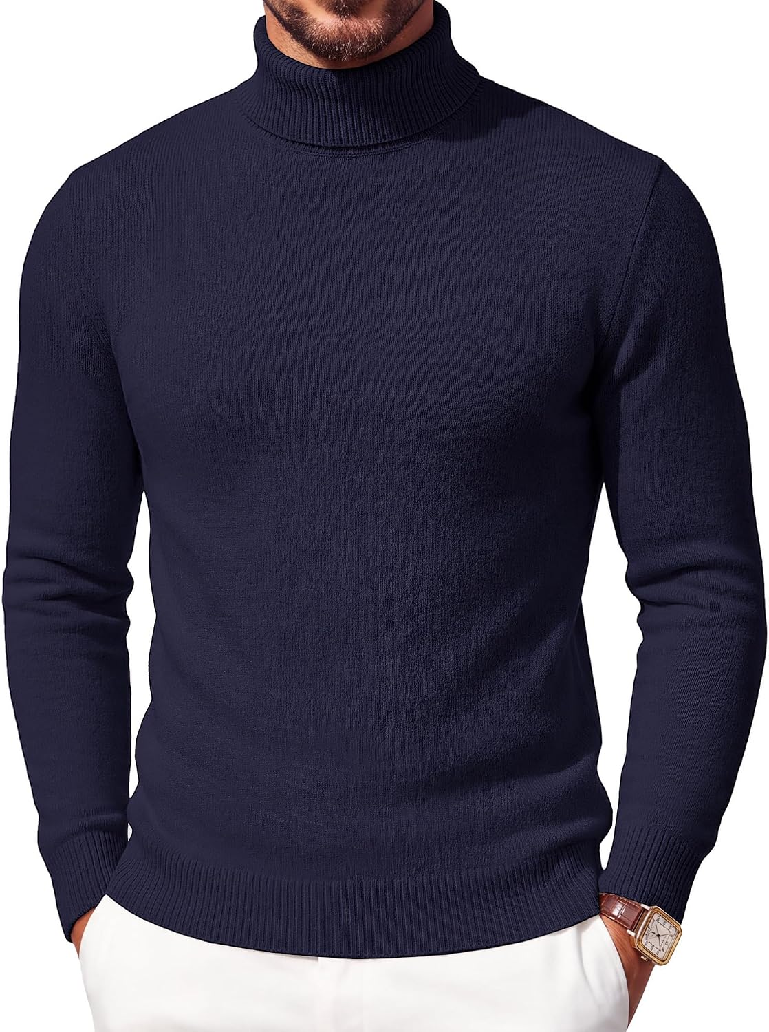 Faux Mink Turtleneck Sweater