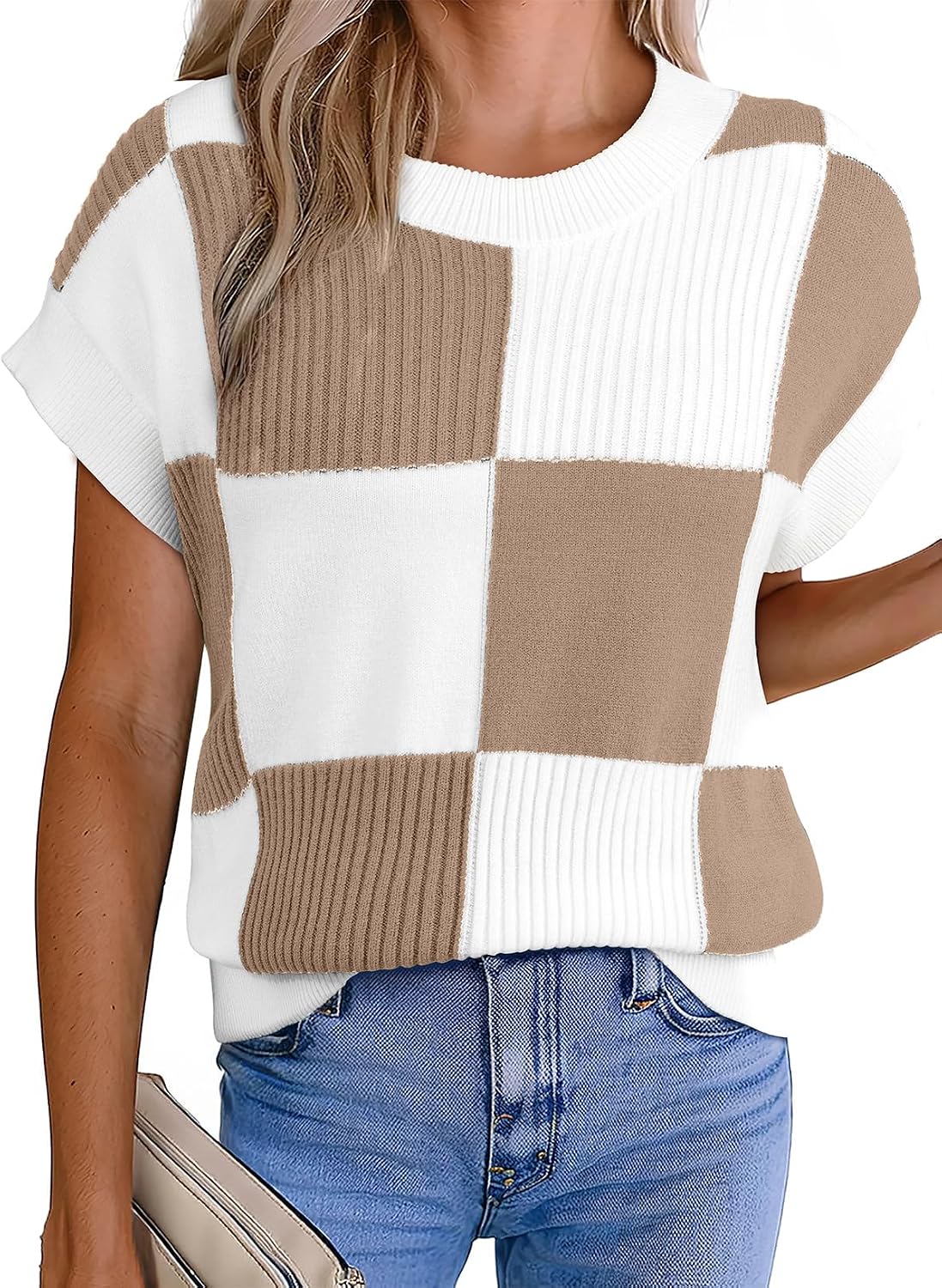 Short Sleeve Round Neck Sweater