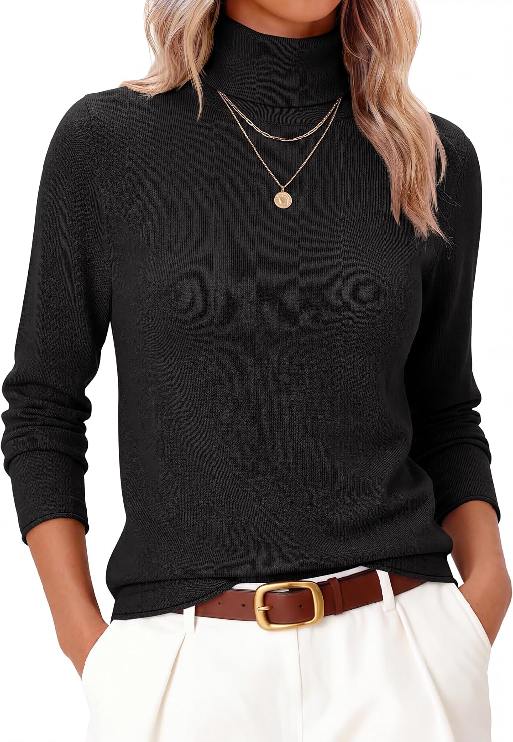 Wool Blend Turtleneck Sweater