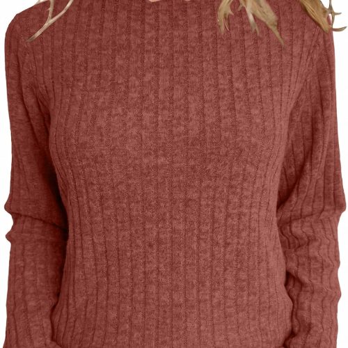 Petal Edge Round Neck Soft Knit Long Sleeve Sweater